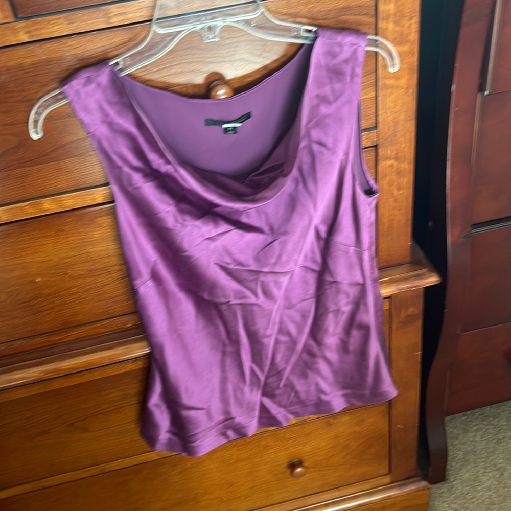Pure silk cowl neck tank